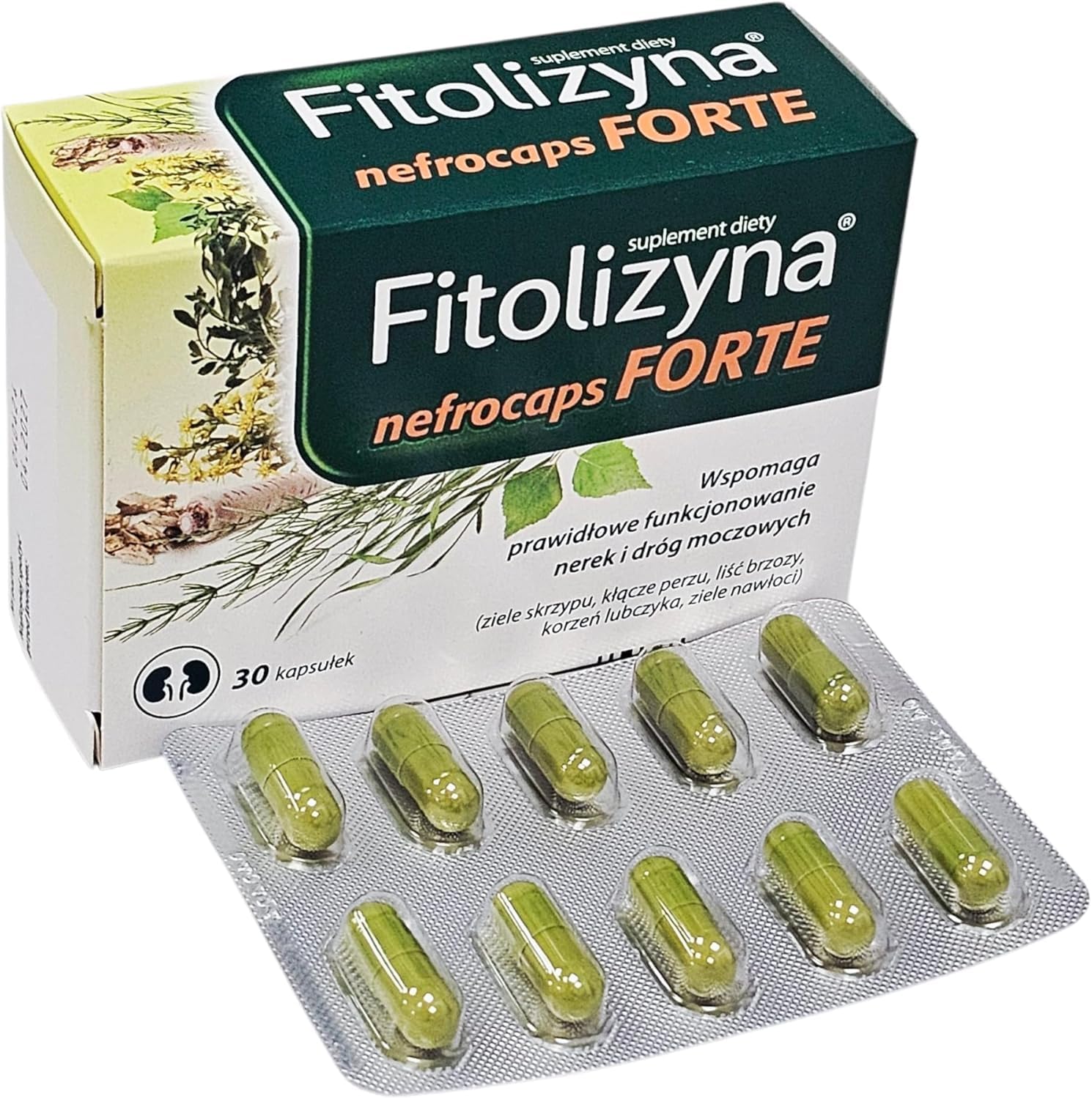 Fitolizyna – Fórmula herbal tradicional con cola de caballo, hoja de abedul y vara de oro – Mezcla botánica de hierbas – 30 unidades