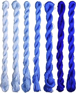 Natural 100% Silk Thread, Handmade Embroidery Thread Silk Floss 7 Colors 110m Each (110)