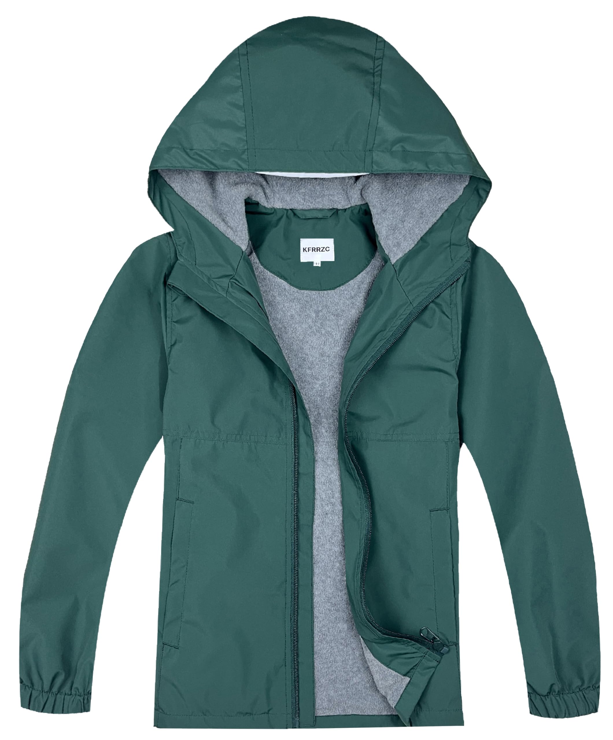 Boys Girls Waterproof Hooded Jackets Fleece Lined Rain Jackets