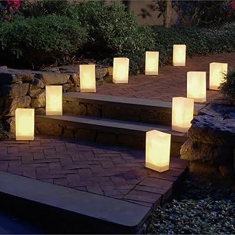 LumaBase 318100 Plastic Luminaria Lanterns, White, Pack of 100