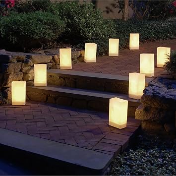 LumaBase 318100 Plastic Luminaria Lanterns, White, Pack of 100