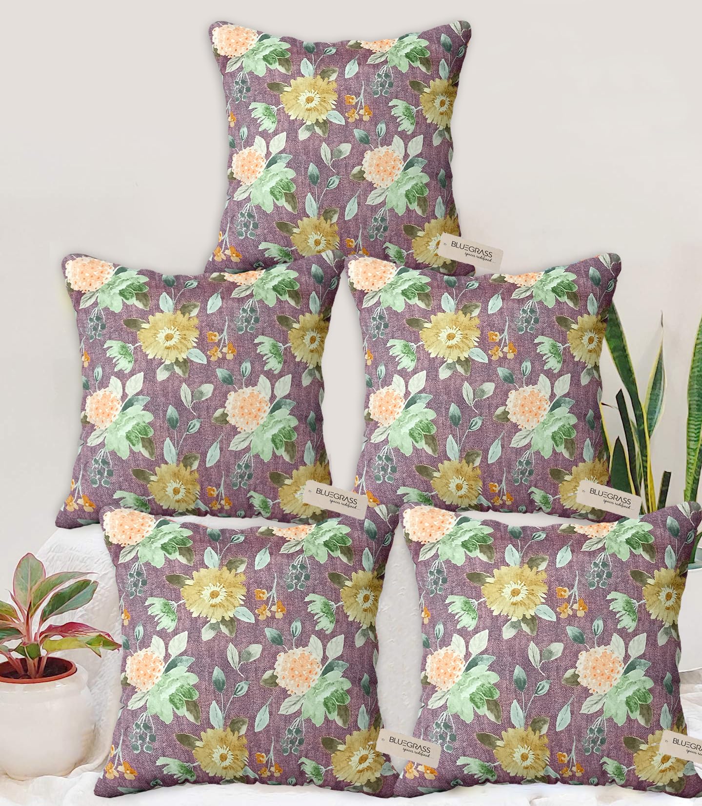 BLUE GRASS Velvet Foil Print Cushion Cover - Set of 5 || Design : Wenz 2 || Lavender || Size : 20x20 Inches. (B0D9BV198J) Amazon Price History, Amazon Price Tracker