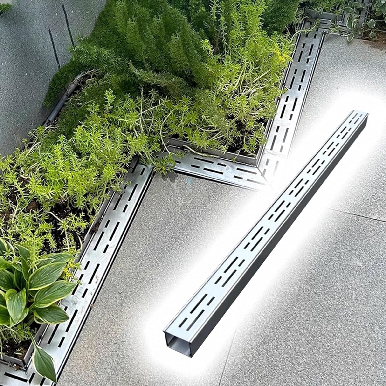 Grille caniveau pour allee et terrasse exterieure anti stagnation eau