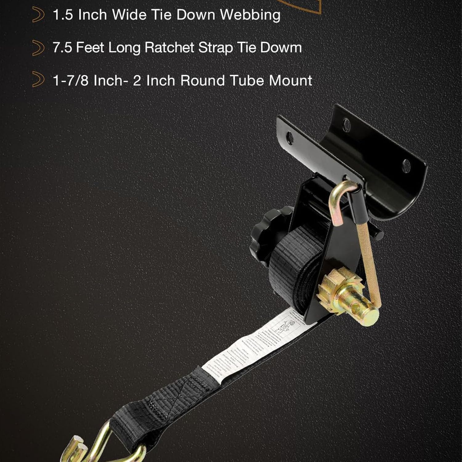 Ladder Rack Load Straps, J Hook Ratchet Straps Retractable Tie Down System 500LBS Bearing for Boat Trailer, Utility Trailer, Racks, Or Roof Racks