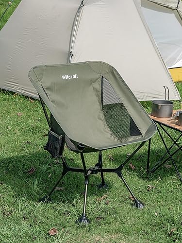 Miniatura 2 de WildCall Silla de camping plegable ligera con marco de configuración rápida, silla de playa compacta para mochileros con pies antideslizantes