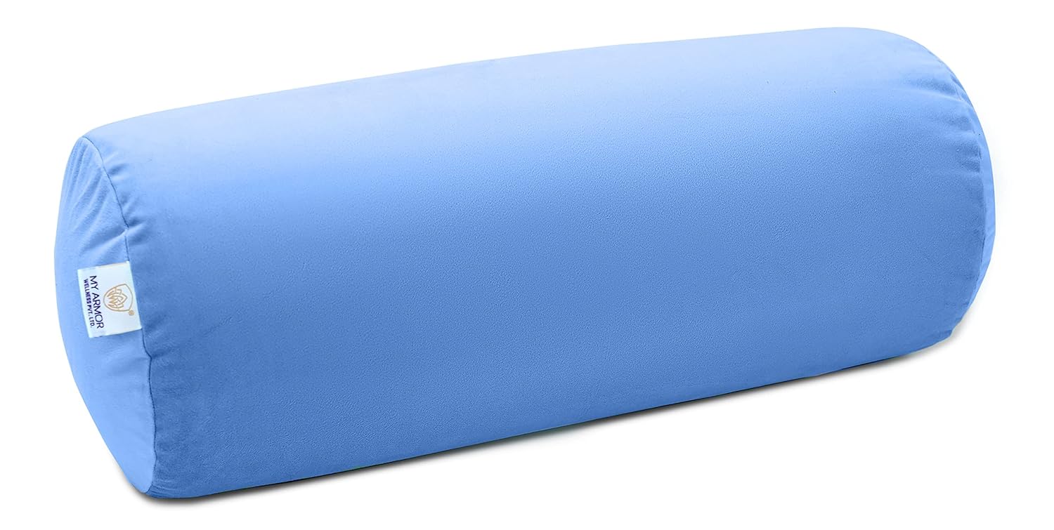 MY ARMOR Memory Foam Orthopedic Round Bolster Bed Pillow for Neck