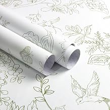 Froluya Green and White Peel and Stick Floral Wallpaper 17.7in118.1in