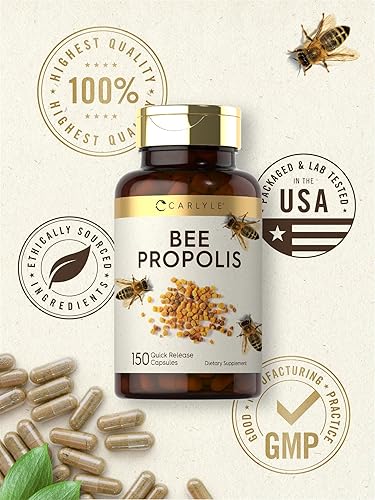 Miniatura 5 de Carlyle Bee Propolis Capsules 600mg  150 Count  Extract Supplement  Non-GMO, Gluten Free