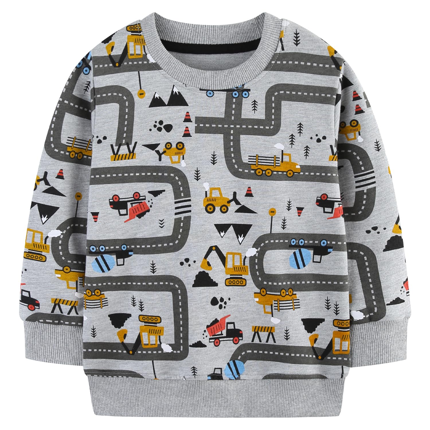 Bumeex Toddler Boys Crewneck Sweatshirts Cotton Long Sleeve Shirt Tops 2-7Y