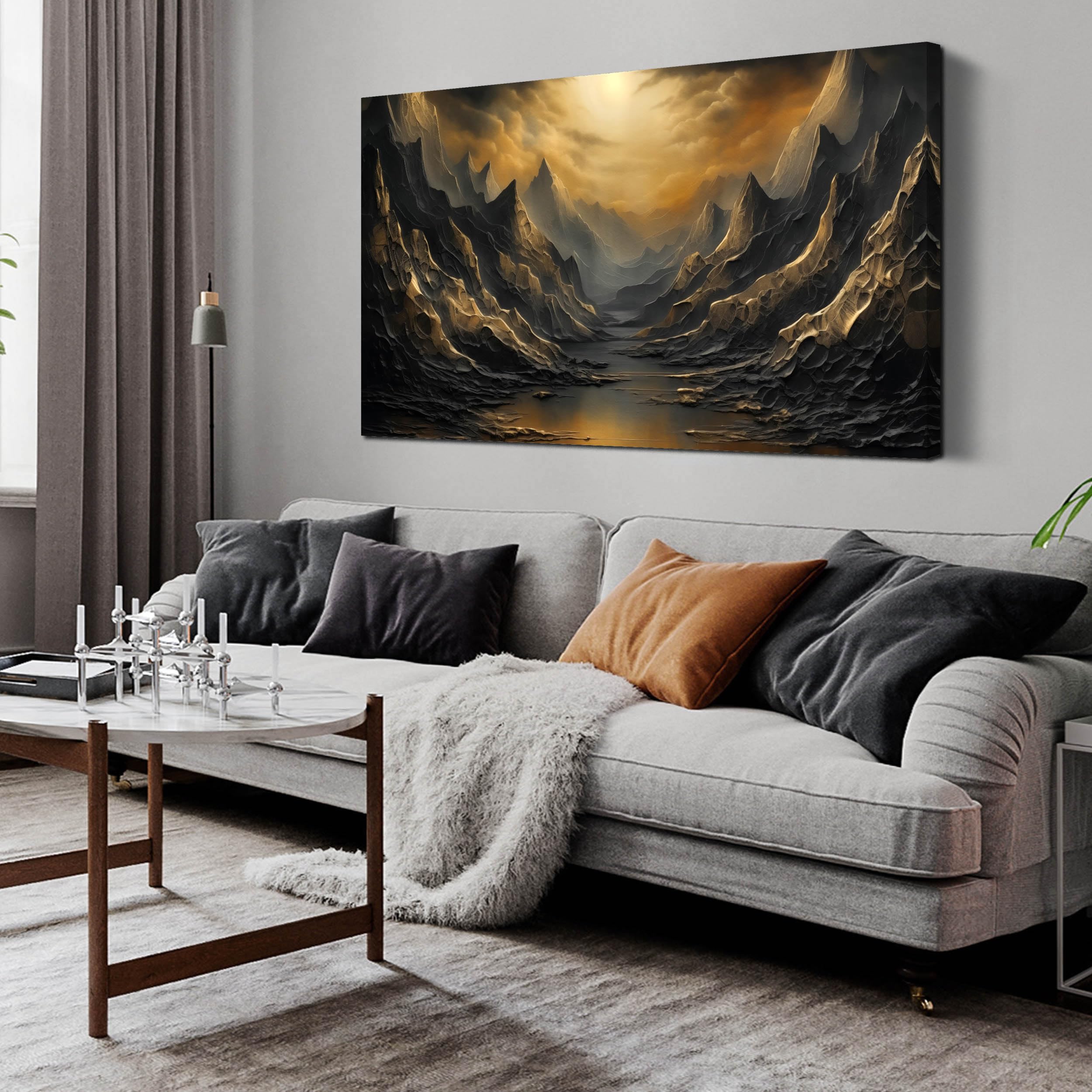 AOZEMI Mountain Wall Art Landscape Canvas Pictures for Bedroom