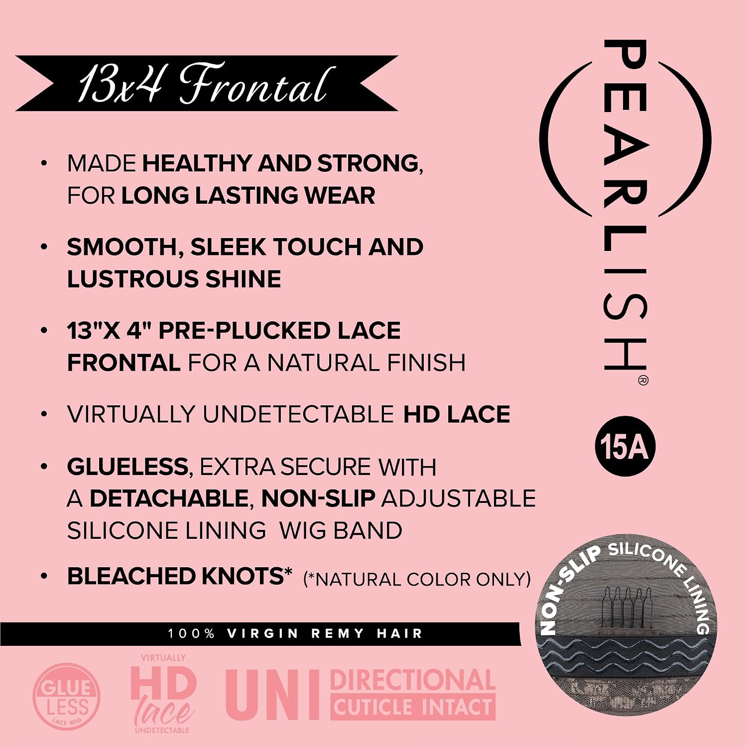 Sensationnel Pearlish 13x4 Lace Frontal Wig - Straight 16 inch Soft Virgin Remy 15A Human Hair Glueless Bleached Knots and Preplucked (613 BLONDE)