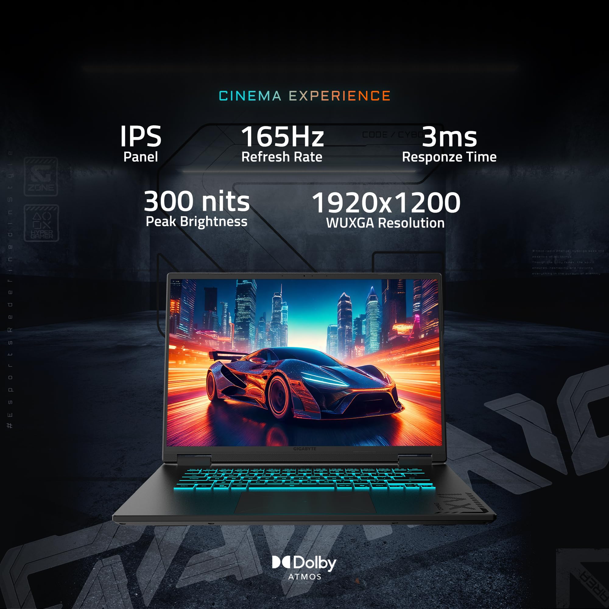 GIGABYTE - Gaming A16 Gaming Laptop - 165Hz 1920x1200 WUXGA - NVIDIA GeForce RTX 5060 - Intel i7-13620H - 1TB SSD with 16GB DDR5 RAM - Windows 11 Home AD Gaming A16 CVHI3US894SH