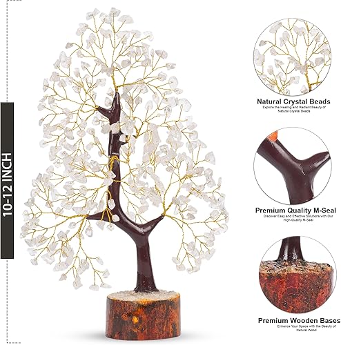 Miniatura 3 de YUVDIPR Árbol de dinero de cuarzo transparente Buda, bonsái, chakras, curación, buena suerte, decoración del hogar, habitación de Buda, regalo de