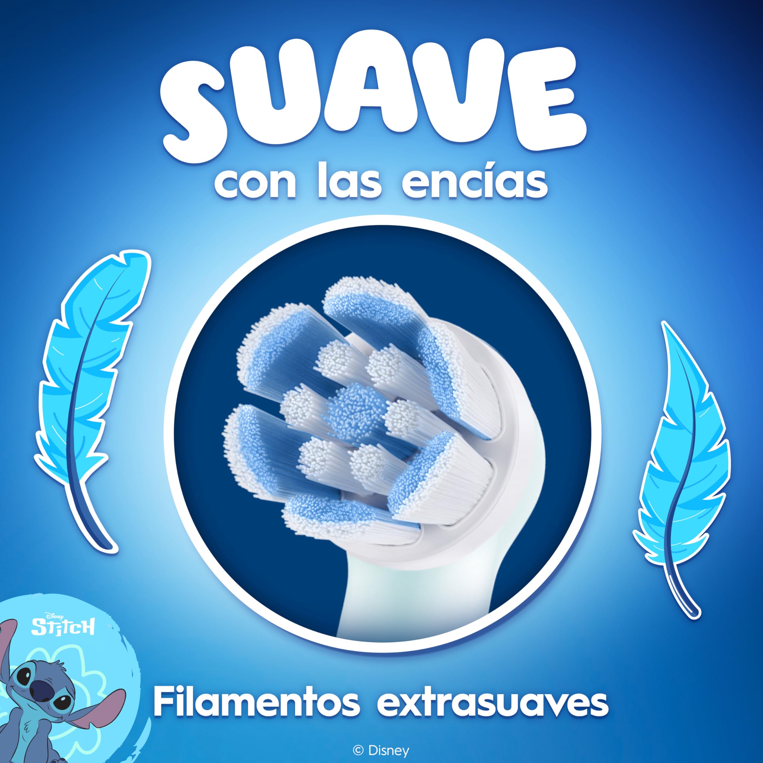 Oral-B iO Kids Disney Stitch Cabezales de Recambio para Niños +6 Años, Pack de 8 - Recambios Originales para Cepillos de Dientes Eléctricos Oral-B iO Kids, Suave con Dientes y Encías Inestables | Cepillo de dientes original para niños a partir de 6 años,