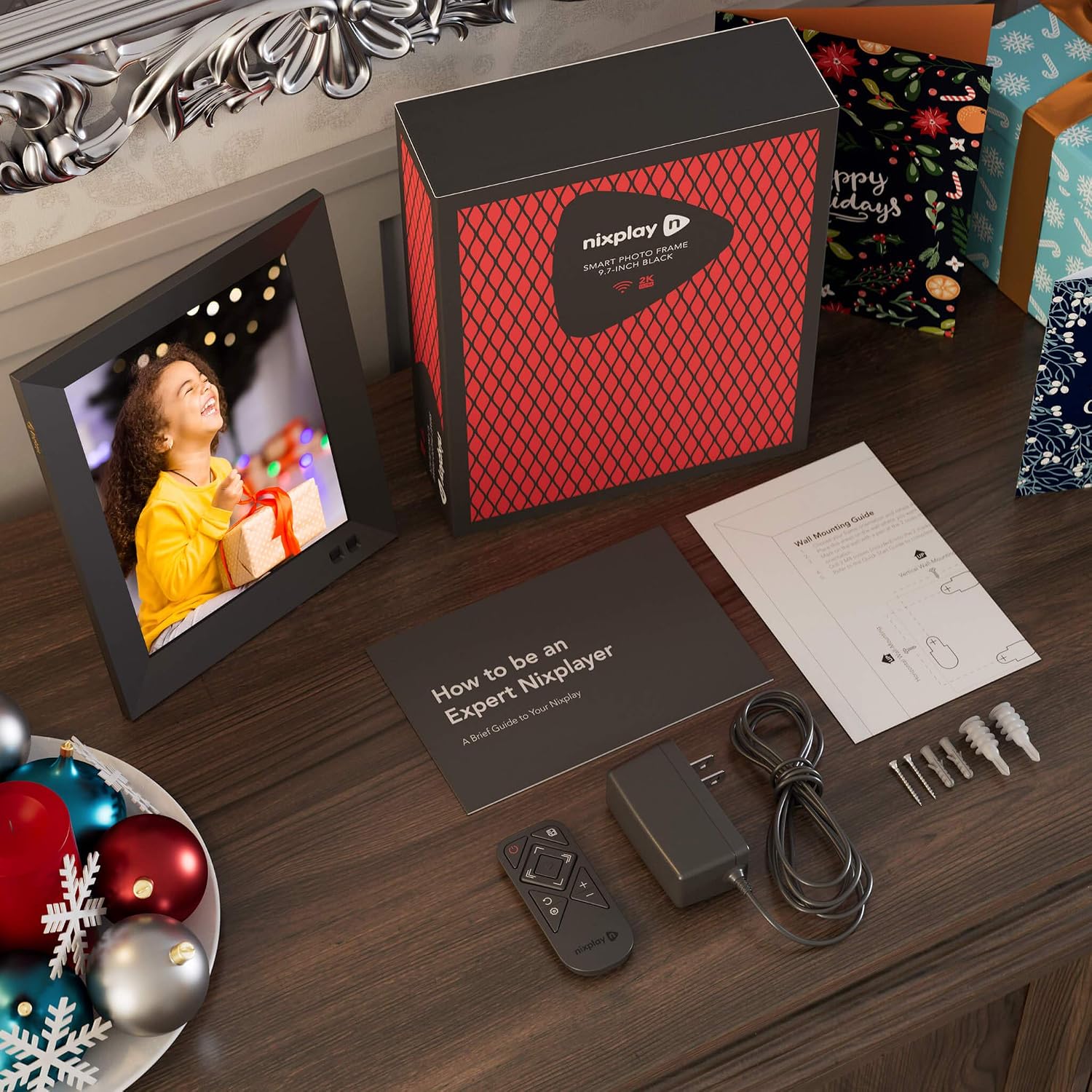 nixplay 2K Smart Digital Picture Frame 9.7 Inch, Share Video Clips and Photos Instantly via App or E-Mail