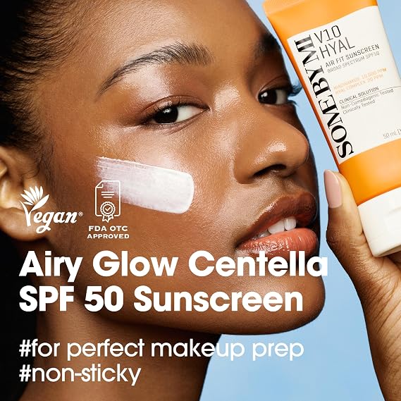 SOME BY MI V10 Hyal Air Fit Sunscreen SPF 50 1.69oz, 50ml Korean Centella Sunscreen for Face with UV Protection Non-Greasy, No White Cast, No Eye Irritation for Sensitive Skin Korean Skin Care