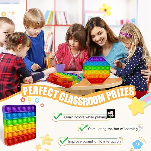 Miniatura 2 de Kakukokas Paquete de 12 juguetes para ansiedad, paquete de juguetes para ansiedad de reventar burbujas, regalos de fiesta para niños y adultos,