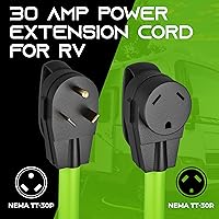 Vista 2 de Cable de extensión de 30 A RV y protector de sobretensiones de 30 A