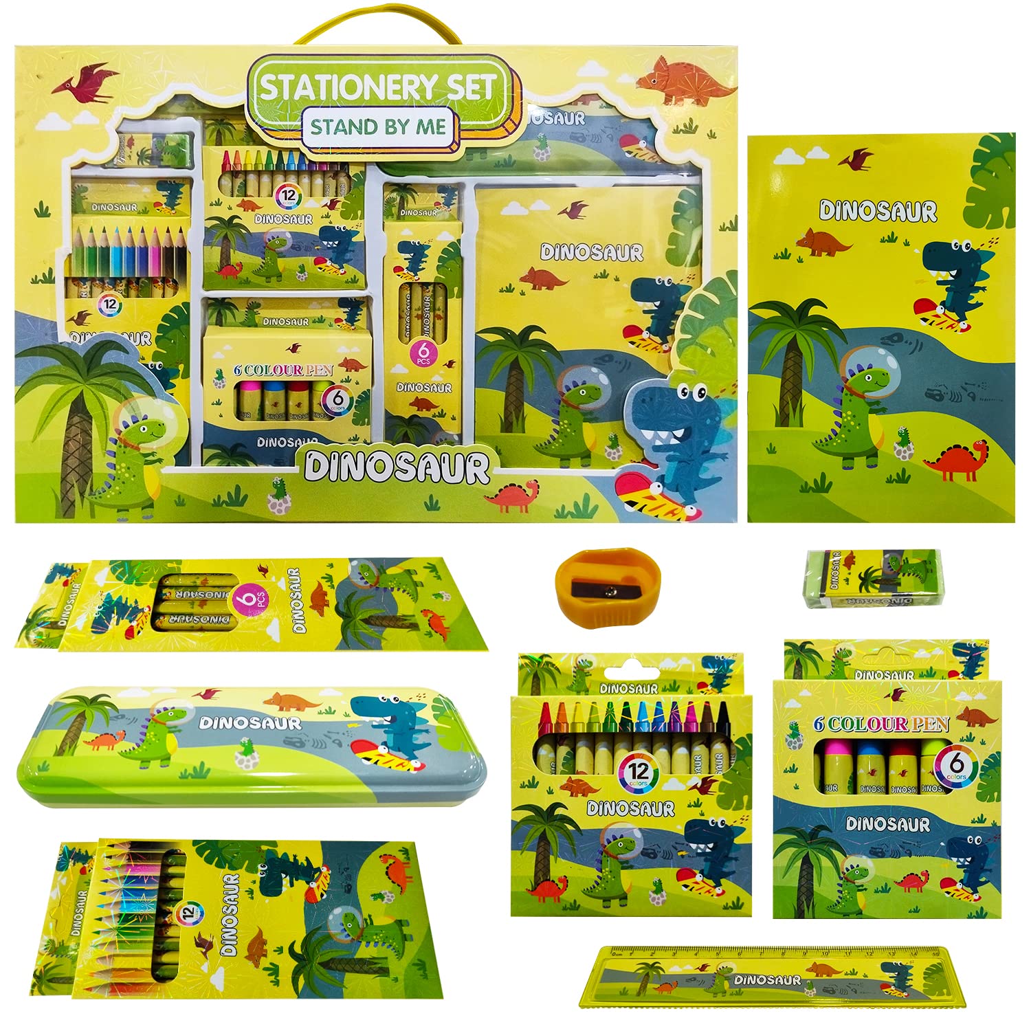 Party Propz Dinosaur Stationary Kit for Boys - 41Pcs Stationary Items for Boys | Pencil Box,Colours,Eraser,Sharpener | Return Gift for Boys | Dinosaur School Kit for Boys | Stationary Set Return Gifts (B09XKK8M6Y) Amazon Price History, Amazon Price Tracker
