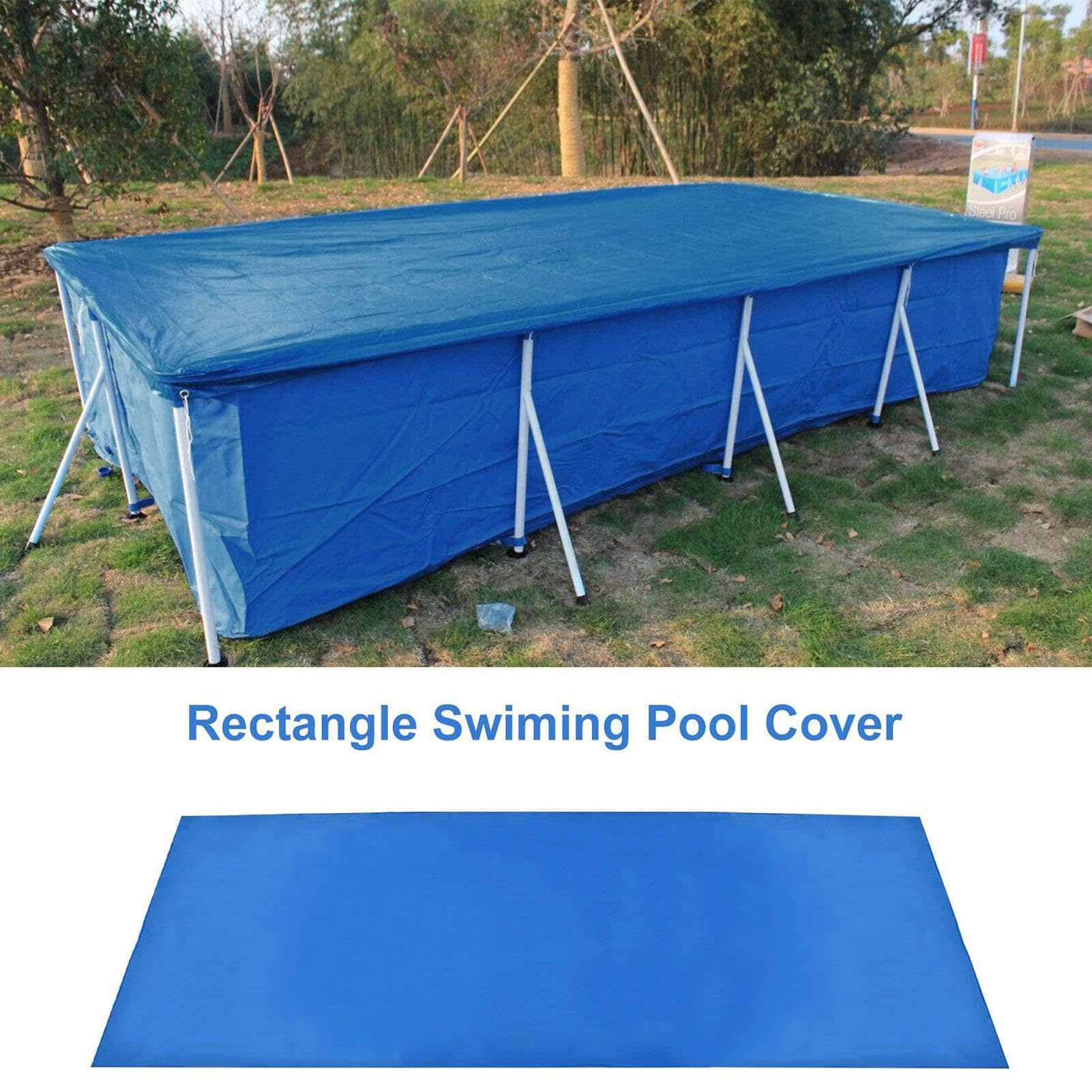 Cubierta rectangular para piscina al aire libre, 400 x 211 cm, a prueba de polvo