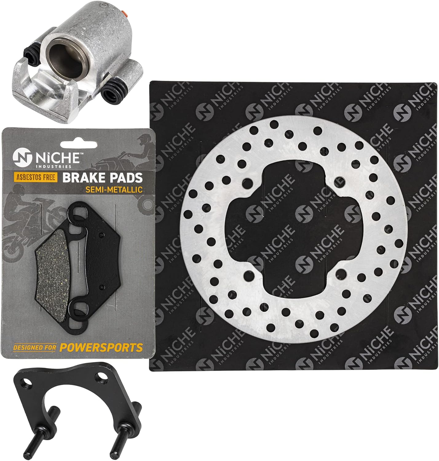 NICHE Rear Right Brake Rotor Caliper Pad Kit for Polaris Sportsman 400 1911459 1911415 5248250 2204088 2205606 1911416