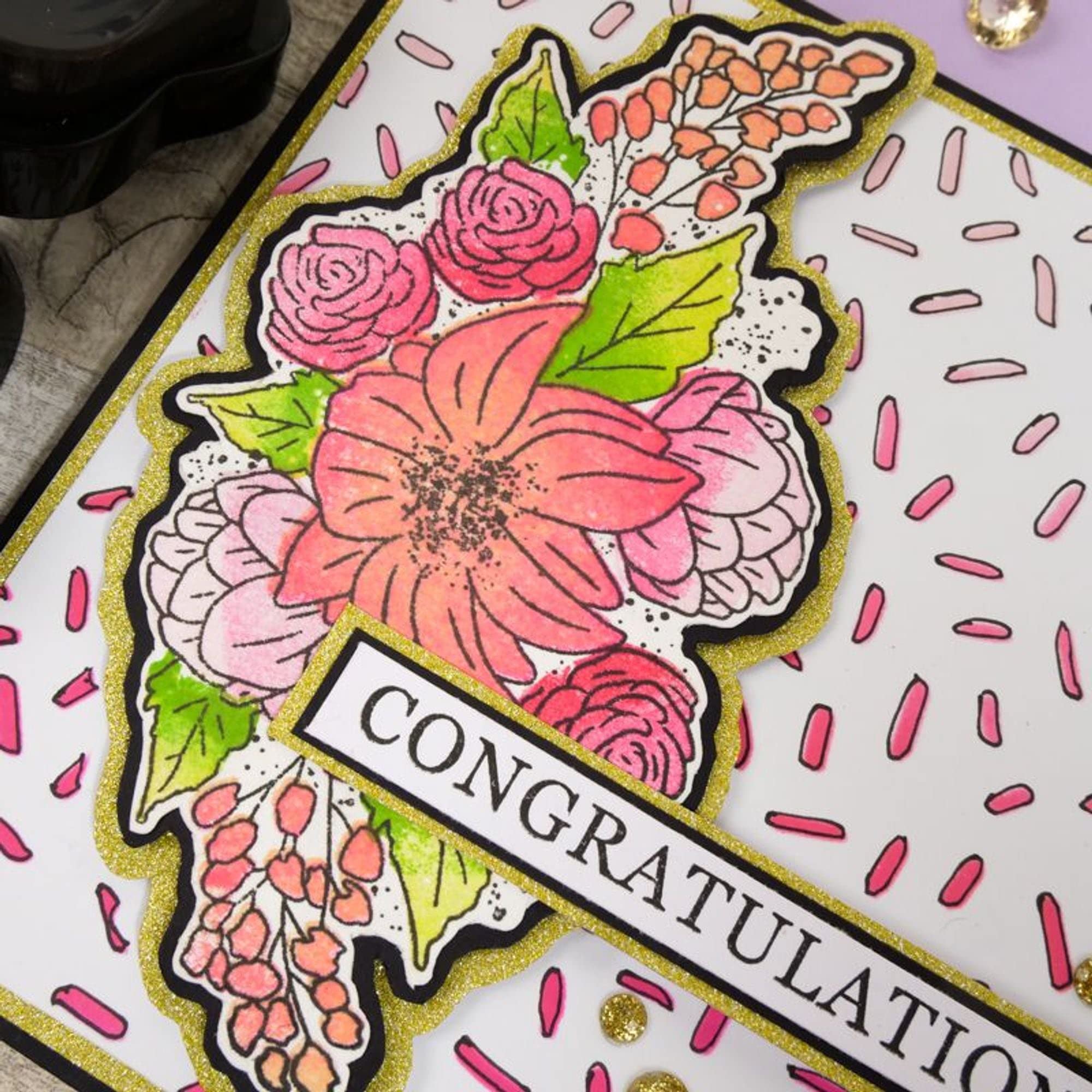 Hunkydory Crafts for The Love of Stamps- Paintdrop Posies- Sweet Clematis A5 Stamps Set- FTLS847