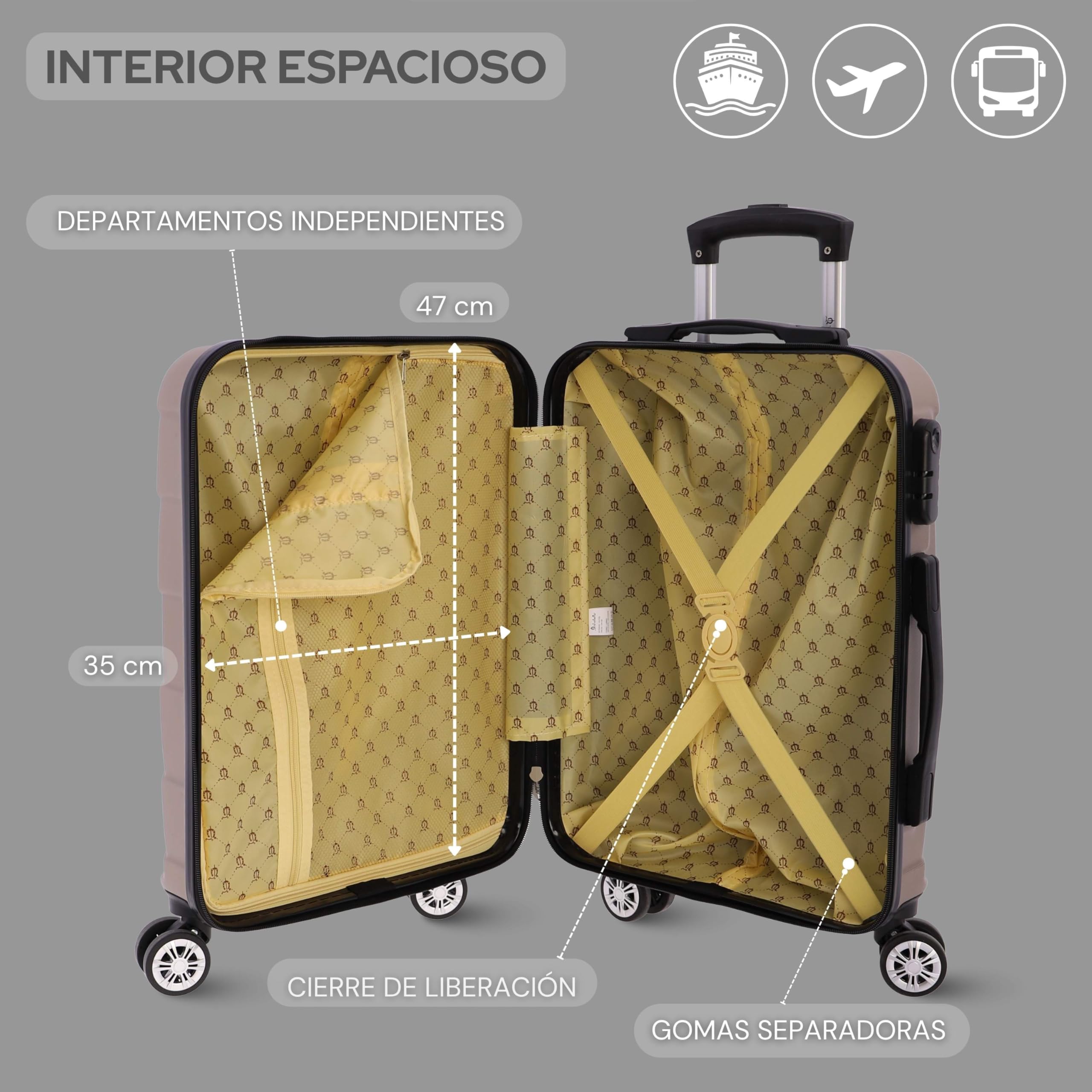 EL CABALLO - Maleta Cabina 55x40x20- Maletas de Viaje - Maletas de Viaje Cabina Apta para Ryannair- Trolley Equipaje para Avion Resistente con 4 Ruedas de 360º y candado numérico — view 4