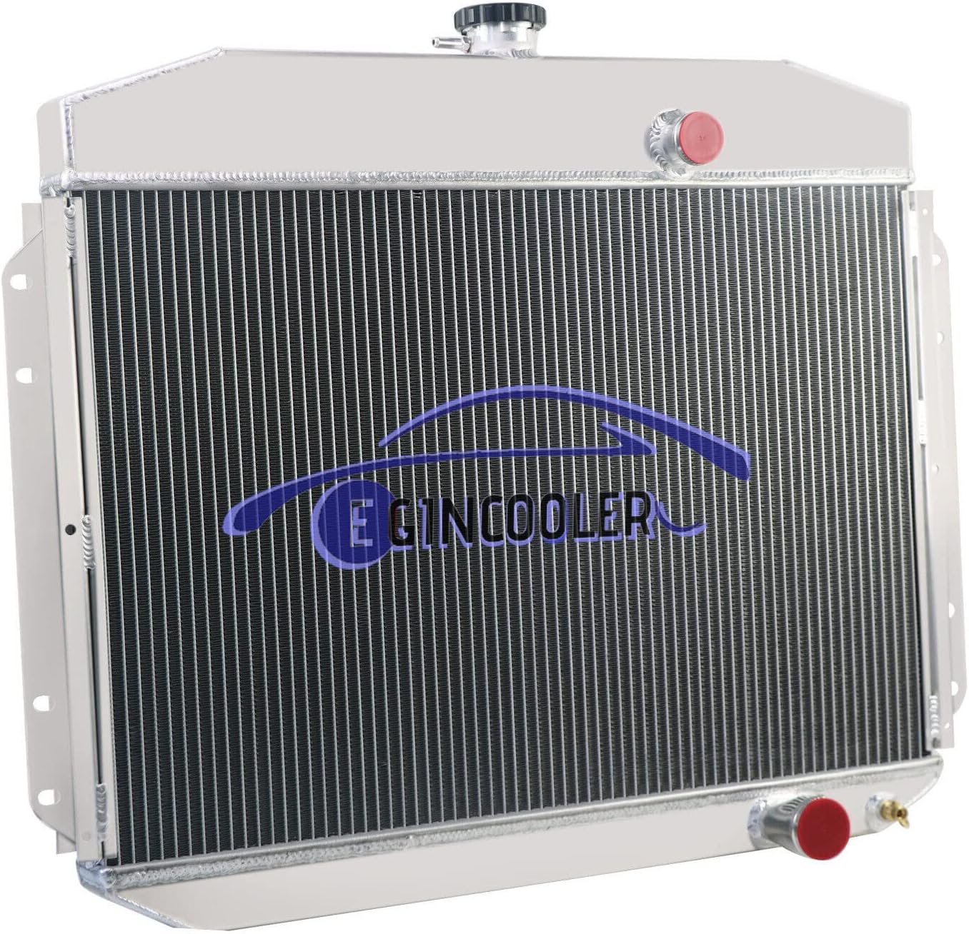 4 Row Core Aluminum Radiator For 1961-1964 Ford F100 F250 F350 Pickup Truck 6 Cyl All Aluminum Radiators+ Shroud Fan +Relay 1962 1963 61 62 63 64