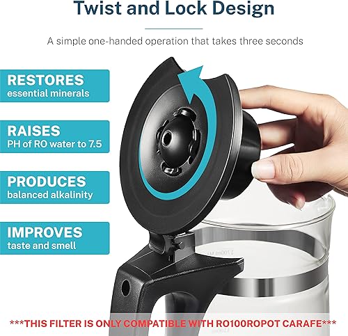 Miniatura 9 de Bluevua Filtros de remineralización de doble paquete, juego de un año para RO100ROPOT, alcalinos para filtro de ósmosis inversa, remineralizar y