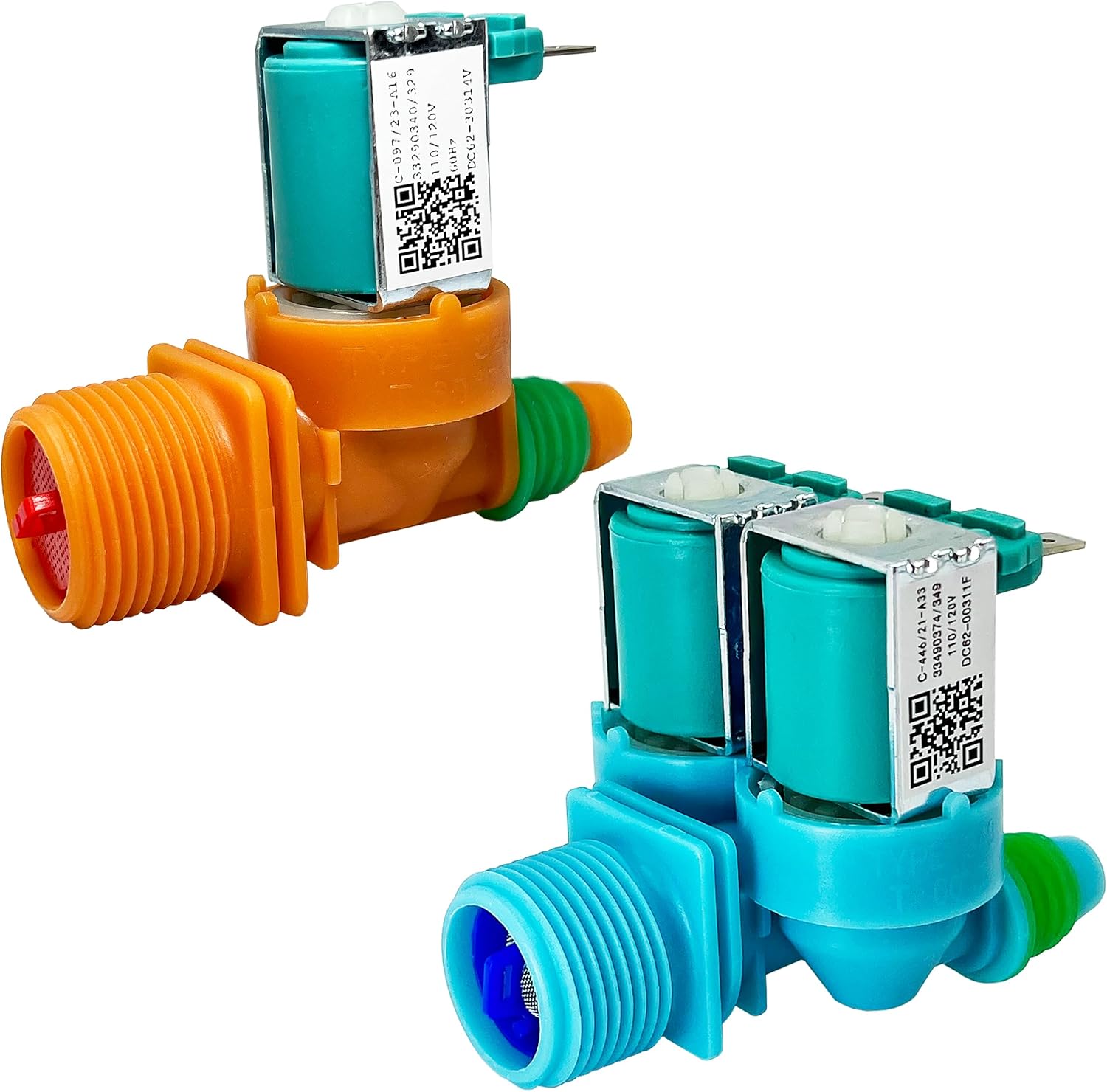 DC62-00311F&DC62-30314V set Package Replacement of Washer Water Inlet Valve for Samsung, Replace 3992244, AP5966624, PS11719654, EAP11719654, 3992464, AP5966634, PS11719664, EAP11719664