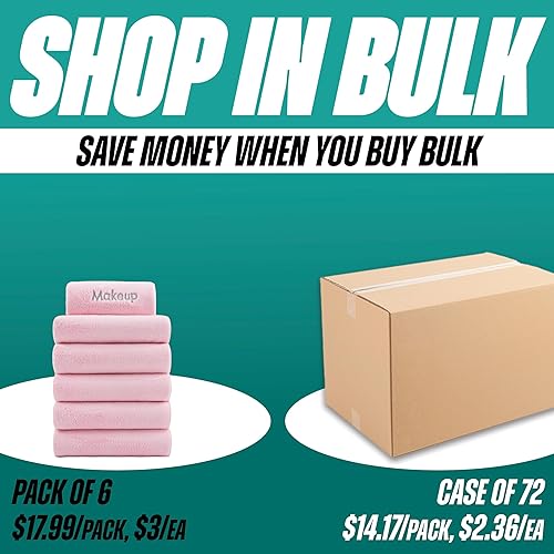 Miniatura 2 de Arkwright - Paños de lavado desmaquillante  (paquete de 6) toalla facial de microfibra suave de vellón coral para manos y maquillaje, 11 x 17