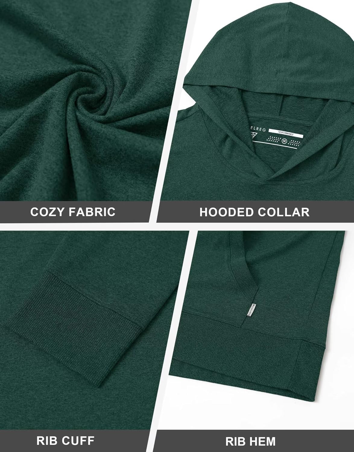 M MAELREG Mens Hoodies Pullover Performance Heather Kangaroo Pocket Thin Hooded Sweatshirt Athletic Golf Hoodies for Men - Image 6