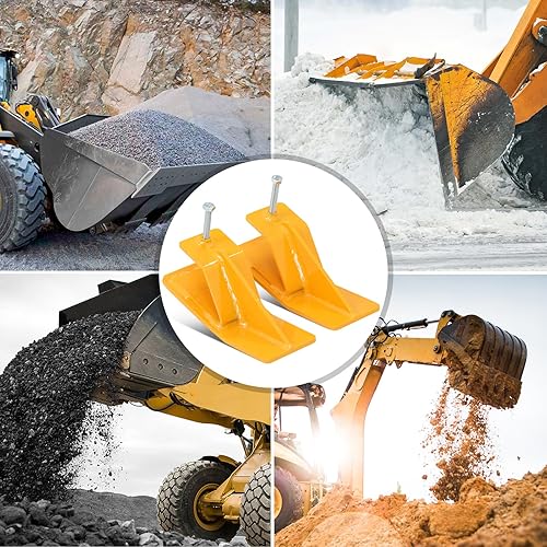 Miniatura 7 de 2 protectores de cubo de tractor, protector de borde de esquí, dispositivo antideslizante para eliminación de hojas de nieve, grava, amarillo