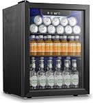 0.6 Cu. Ft. Mini Fridge, Beverage Refrigerator with Quiet Compressor, LED Light,Small Cooler with Electronic Temperature Control for Home/Office/Dorm/Bar.Black