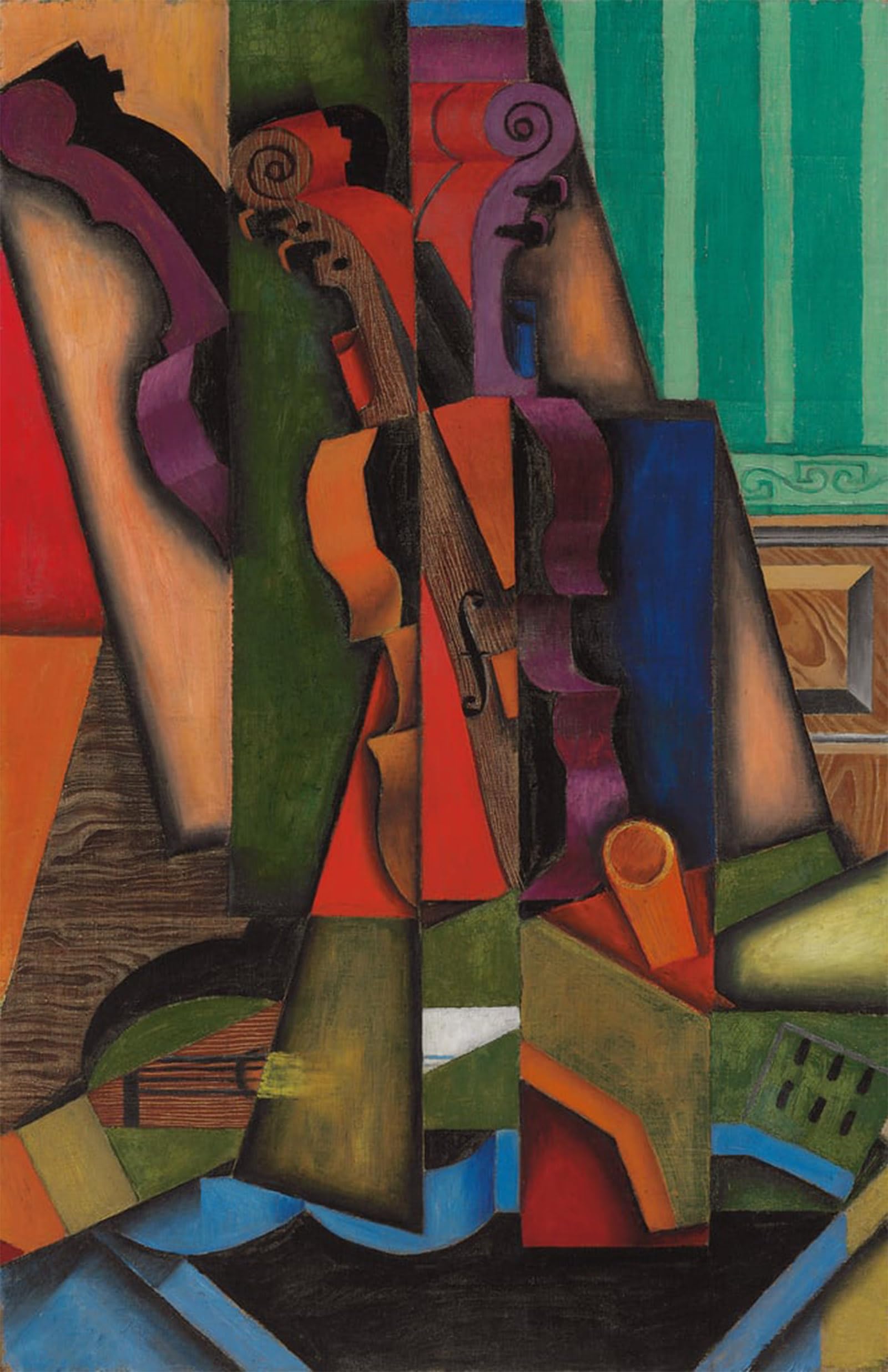 Artxlxxbn No Frame Famous Painting Canvas Artwork Graffiti Print Violin And Guitar By Juan Gris Portrait Canvas Image For Home Decor 60X90cm