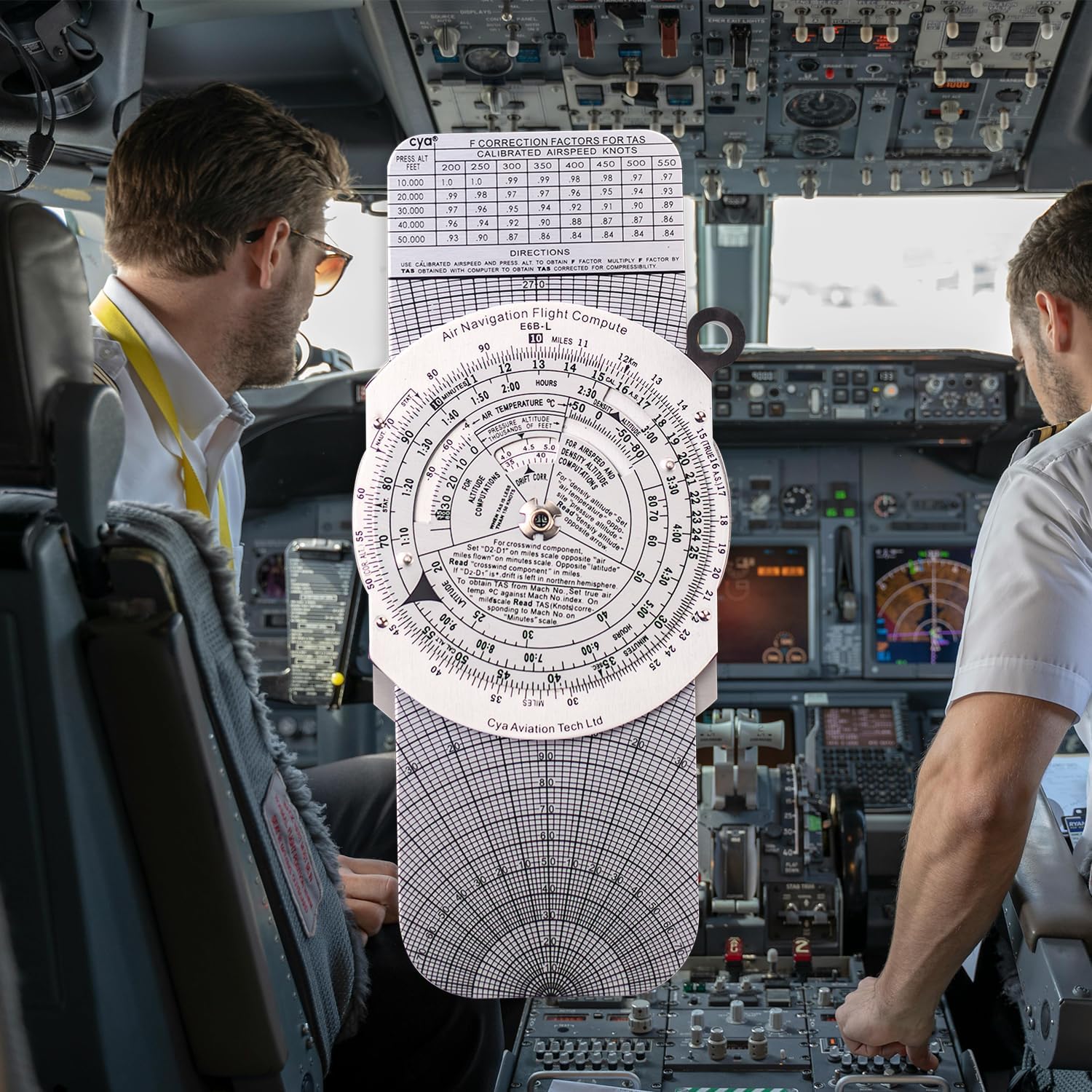 CYA Large E6B Metal Flight Computer, 11.1 x 4.8 inch, Aviation Aluminum Flight Computer, Upgrade Aviation Pilot Flight Computer Calculator Standard Flying Training Student
