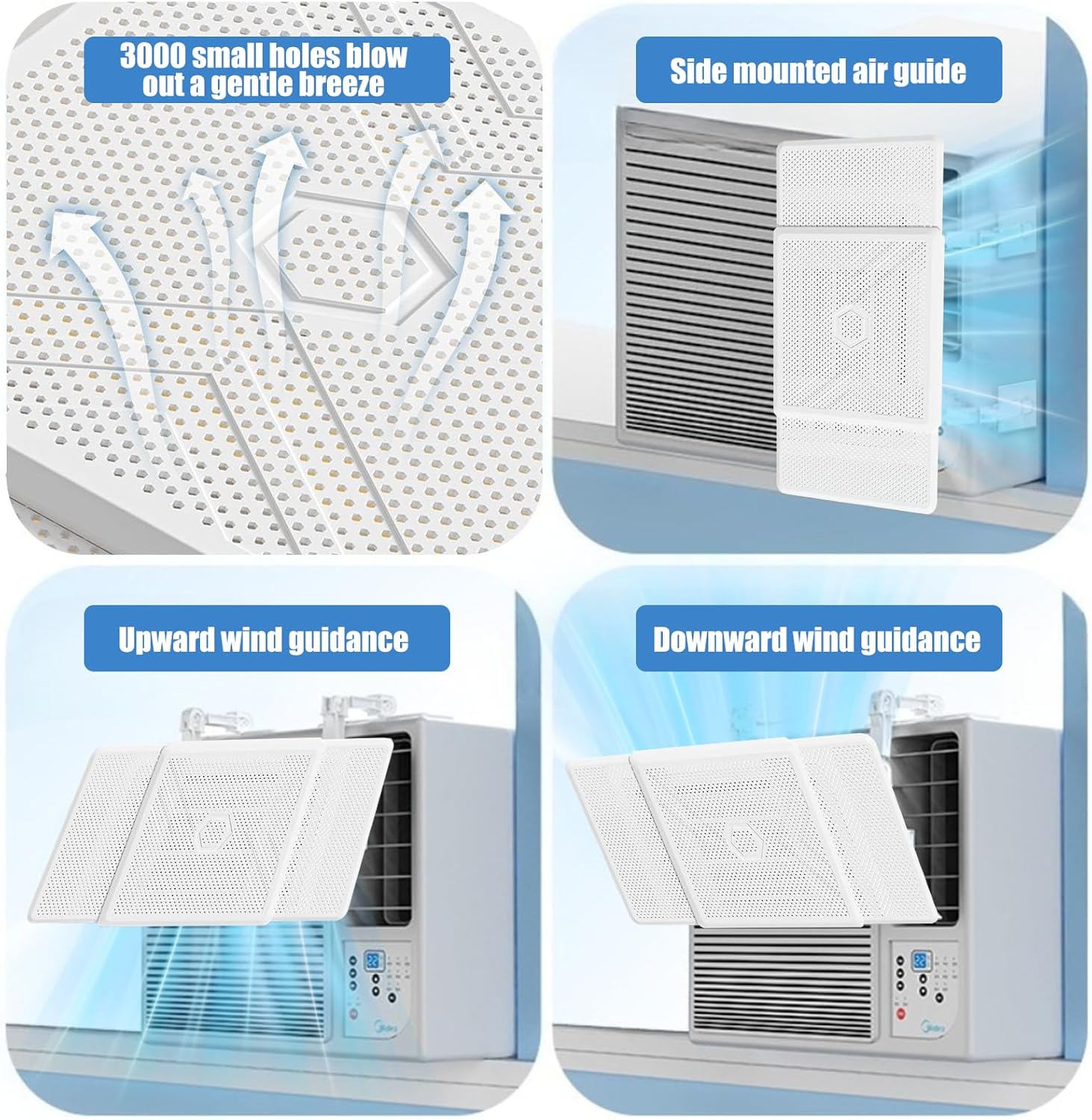Window Air Conditioners Deflector Universal - Room Air Conditioner Window Baffle Adjustable Wind Direction - Prevent Direct Blowing of Cold Air -Ac Air Vent Deflector Easy to Install (1)