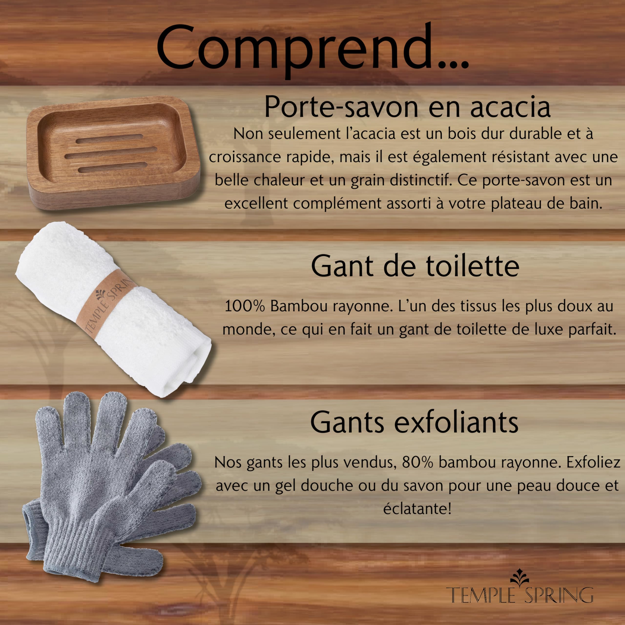 Temple Spring Plateau Baignoire Bois, Accessoires Salle De Bain, Tablette Baignoire, Plateau De Bain, Spa Bath Bridge, Bois D’Acacia - Une Alternative Durable Au Teck