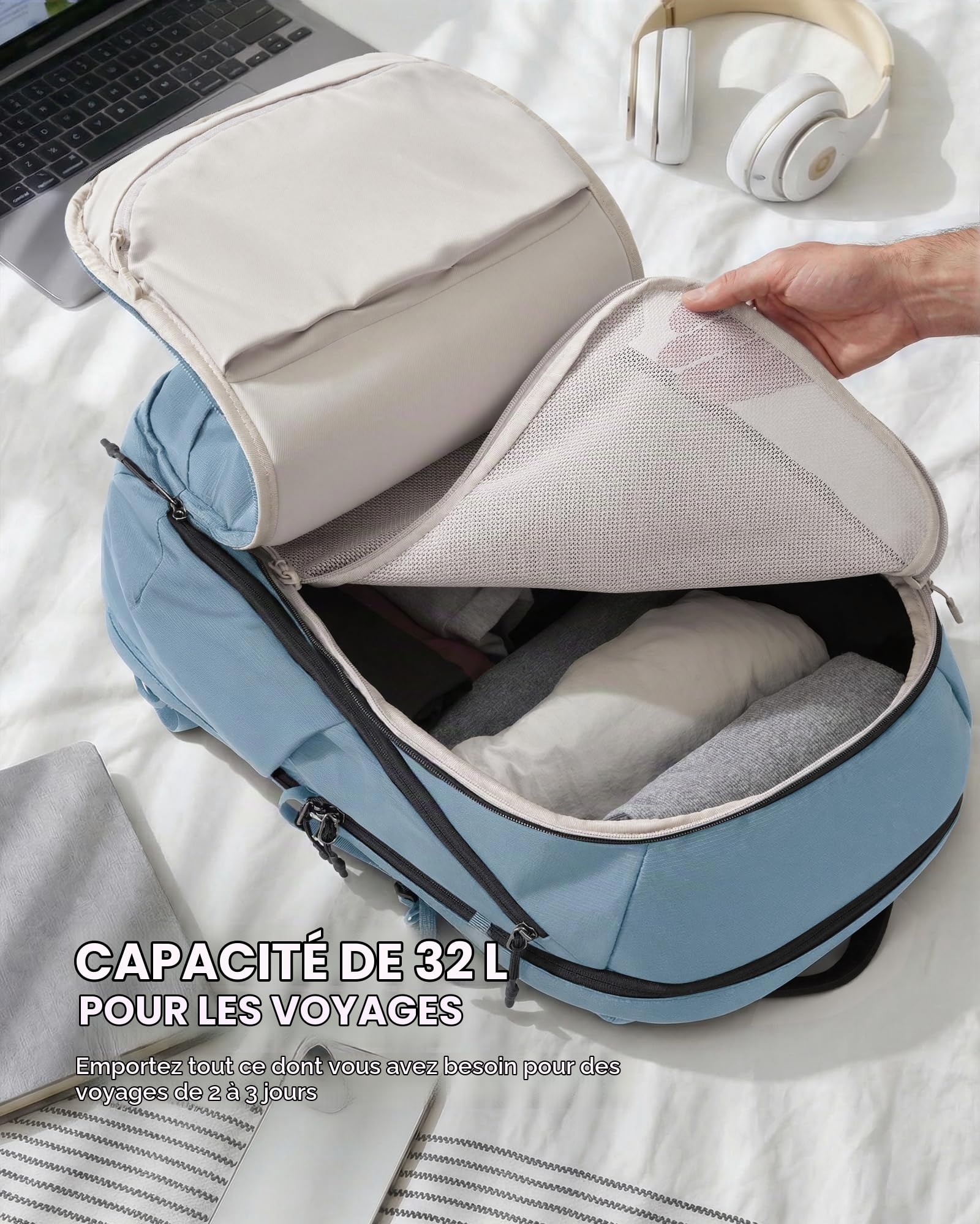 Tolaccea Sac à Dos Cabine Avion 32L Ordinateur 15,6" Voyage