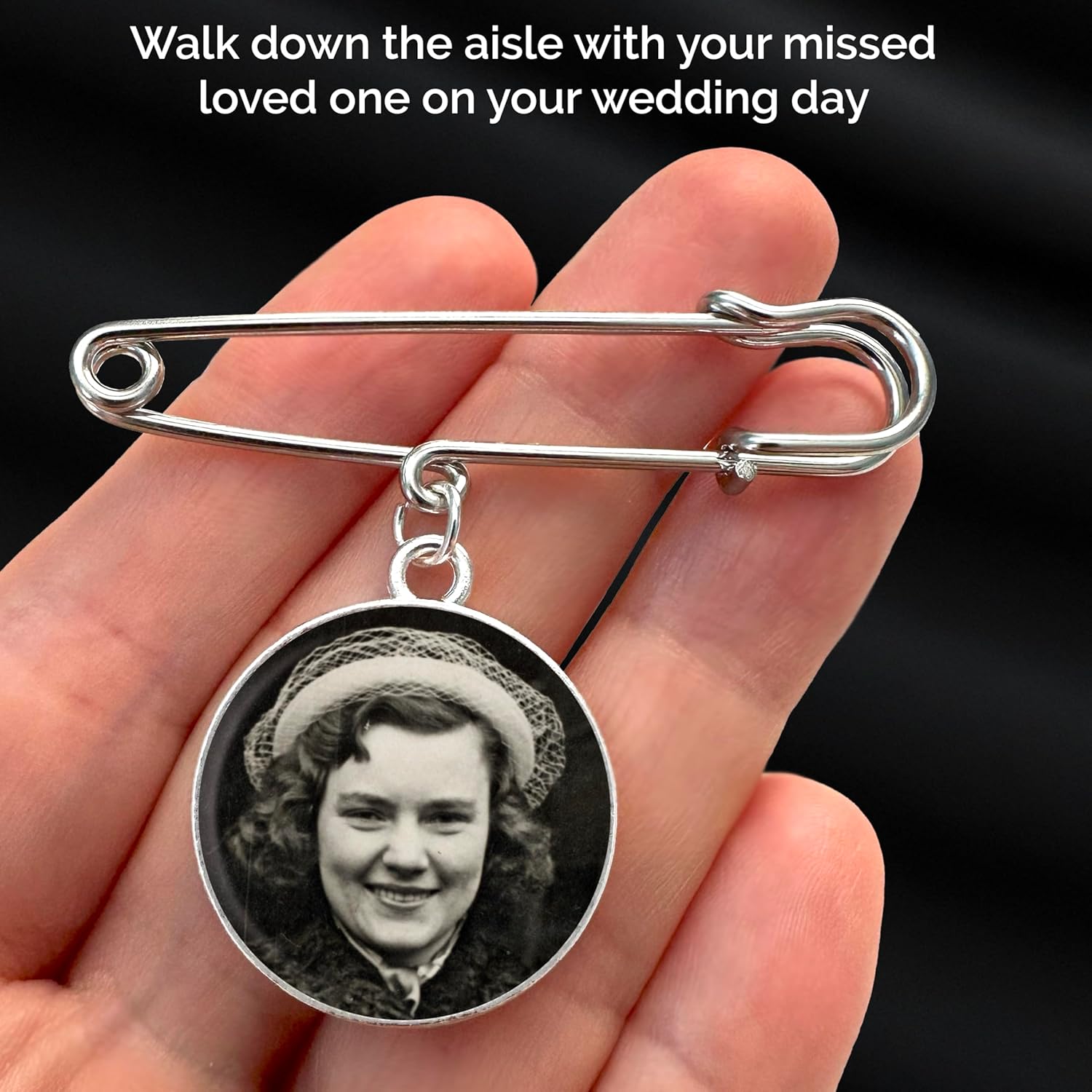 Wedding Boutonniere Bouquet Charm Pin Double Sided Round Photo Charm Mother of the Bride Gift for Groom with Photo Resizing Software - Image 7