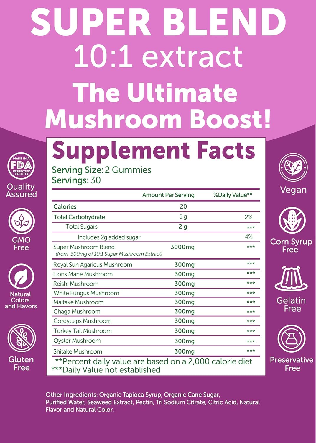 Lunakai USA Made Super Mushroom Gummies for Adults – 10-in-1 Adaptogenic Mushroom Supplement with Lion’s Mane – Daily Focus & Brain Support, 60ct - Image 5