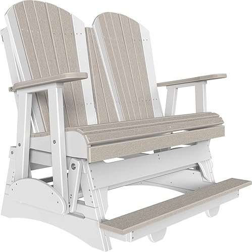 Miniatura 8 de LuxCraft Adirondack - Planeador de balcón de 5 pies con consola desplegable (tangerina sobre negro)