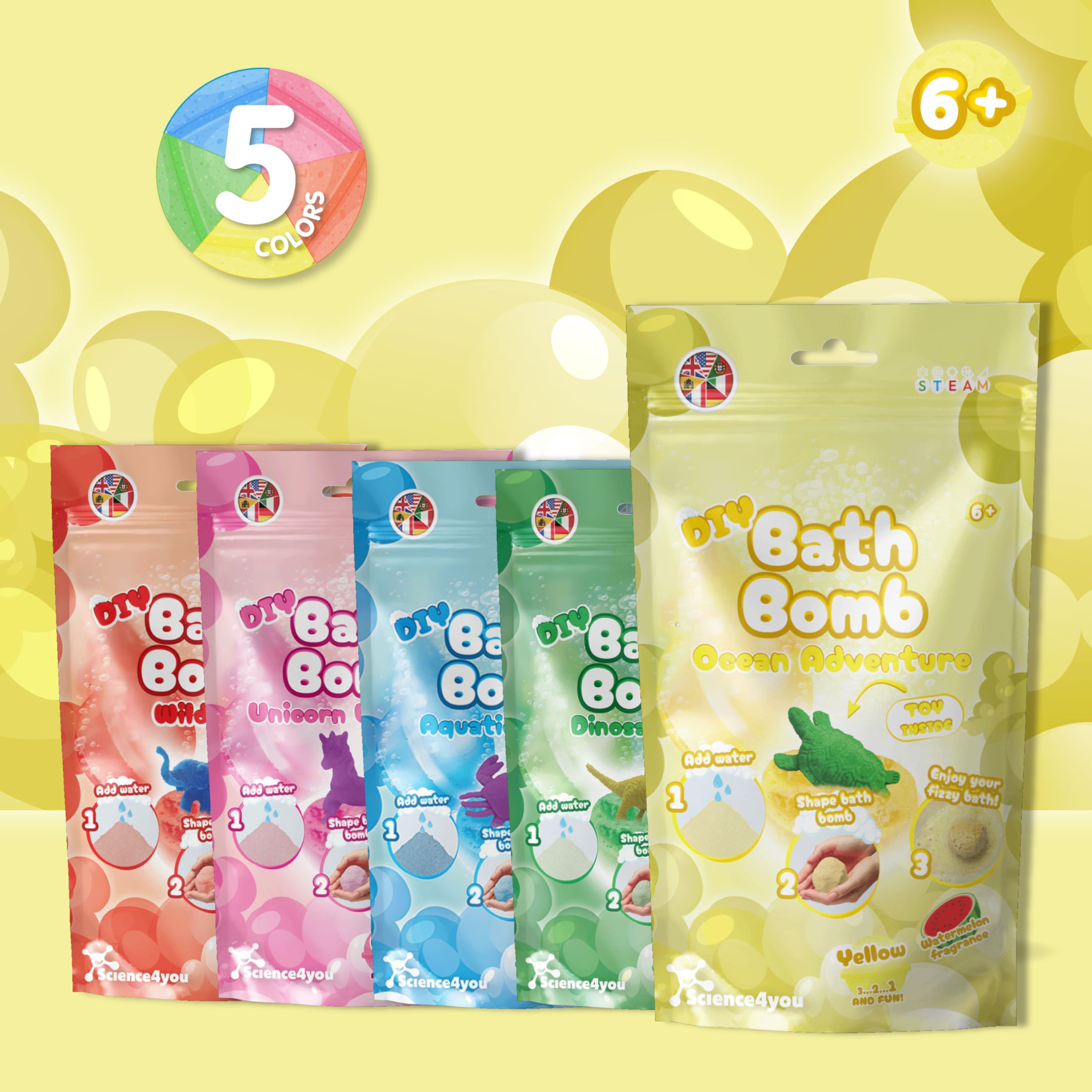 Image secondaire de Kit de Fabrication de Bombes de Bain Jaune pour Enfants - Science4you