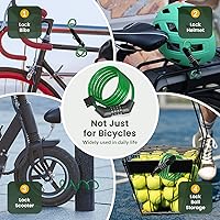 Vista 8 de Cable de Candado para Bicicleta Titanker, 4 Pies, Candado de Cable para Bicicleta Básico, Autoenrollable, Combinación para Candado de Bicicleta