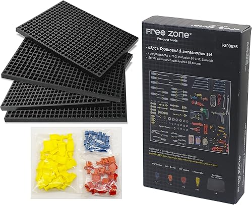 FREE ZONE - Juego de organizador de herramientas de tablero de clavijas grande de 68 piezas, caja de herramientas y almacenamiento, caja de