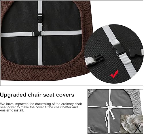 Miniatura 5 de Genina - Fundas impermeables de asiento para sillas de comedor y cocina (color chocolate, 4 piezas)