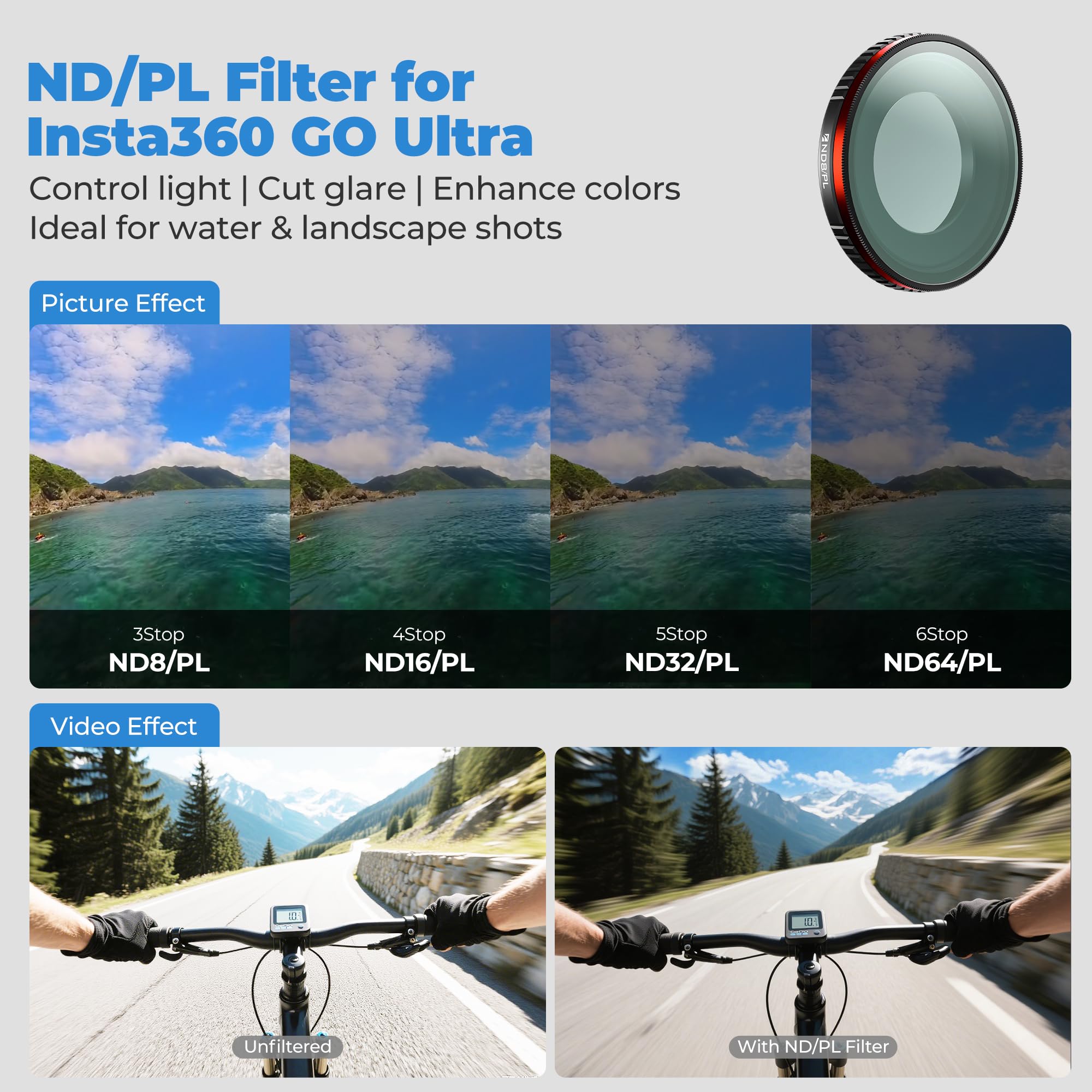 Freewell Zestaw filtrów Bright Day dla Insta360 GO Ultra
