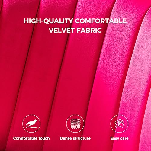 Miniatura 46 de HULALA HOME Silla de comedor de terciopelo, moderna silla de tocador pequeña con respaldo de patas de metal, elegante silla de acento copetuda sin
