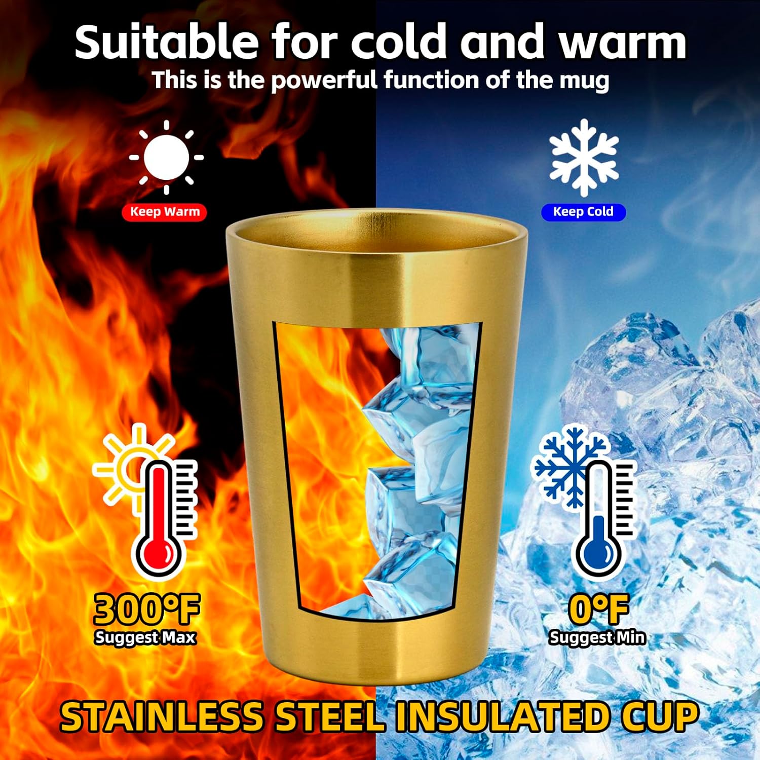 10 Pack 12 oz Stainless Steel Insulated Cup, Double Wall Vacuum Small Metal Cup, Reusable Camping Cups Unbreakable Indoor Outdoor for Party, Home, Office, BBQ, Gold - Image 4