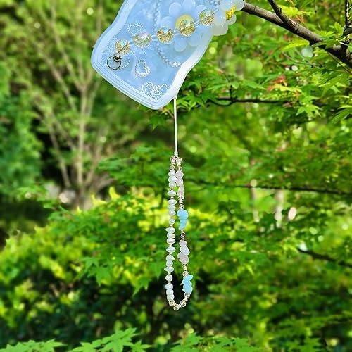 Miniatura 10 de Dije de cristal curativo para teléfono, correa de piedra natural de aventurina de cuarzo rosa amatista, llavero de teléfono contra el mal de ojo